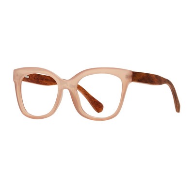 Nora Eco-Sustainable Blush/Walnut Wood Reading Glasses