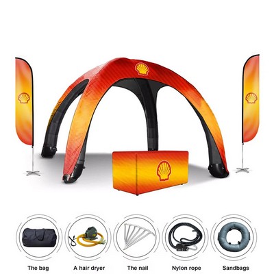 10ftx10' Custom Inflatable Air Dome Tent W/ 2x Full Wall and Awning