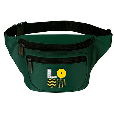 Tri-Zip Waist Pack - Durable Polyester Fanny Pack