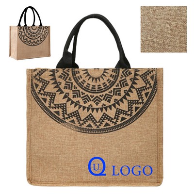 13.39 X 5.91 X 10.63" Waterproof Jute Tote Bag