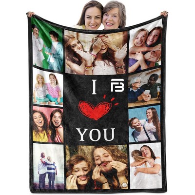 Custom Photo Collage Throw Blanket