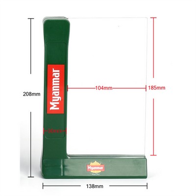 L Shape Beverage or Wine List Stand