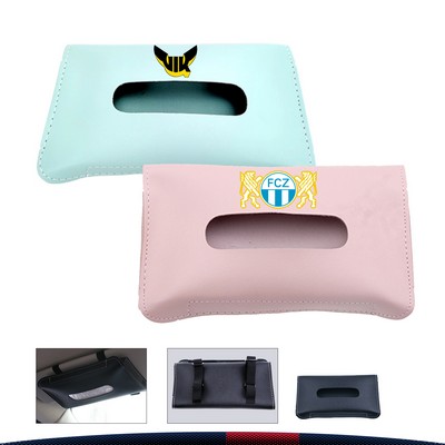 PU Leather Car Hanging Tissue Case