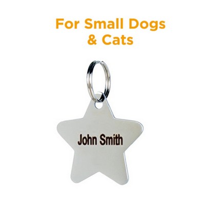 Small Size Metal Star Shape Pet ID Tags Dog And Cat Tag For Small Size Dogs and Cats