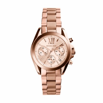 Michael Kors Ladies Bradshaw Rose Gold-Tone Chronograph Watch