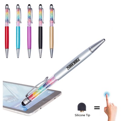 Rainbow Diamonds Metal Pen with Stylus