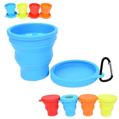 170Ml Silicone Collapsible Cup w/Carabiner