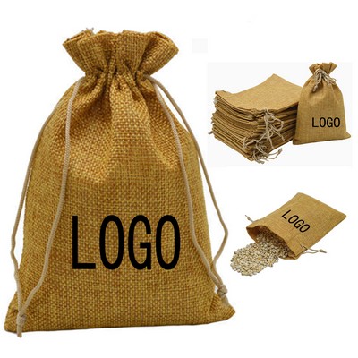 Linen Gift Bag With Drawstring
