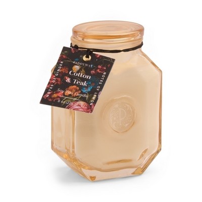 Botanica 8 Oz White Glass - Cotton & Teak