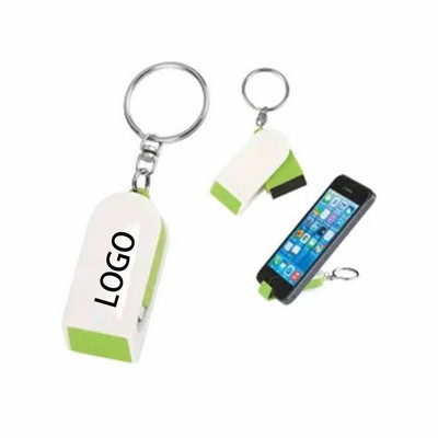 Phone Stand With Screen Cleaner Keychain Combo