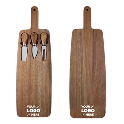 Natural Wood Cheese Tray With Handle