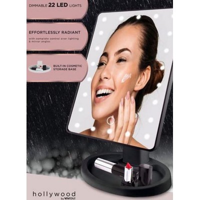 Health Beauty & Fitness Hollywood By Vivitar Lighted Led Vanity Mirror - Black