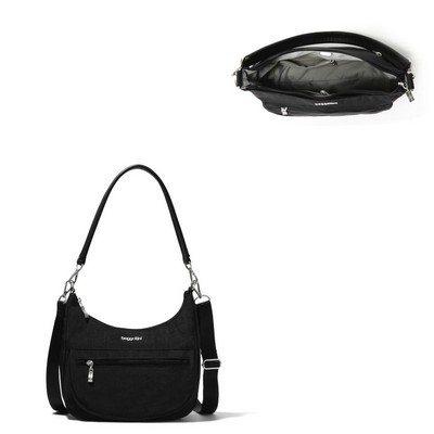 Baggallini® Black Modern Pocket Half Moon Bag