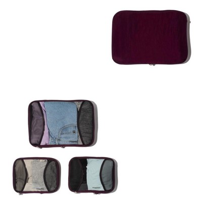 Baggallini® 2 Med + 1 Large Compression Cube - Mulberry Red