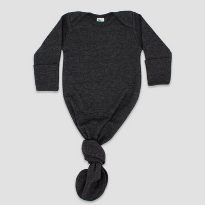Baby Knotted Sleep Gowns With Mittens Black Heather 65% Polyester 35% Cotton- Laughing Giraffe®