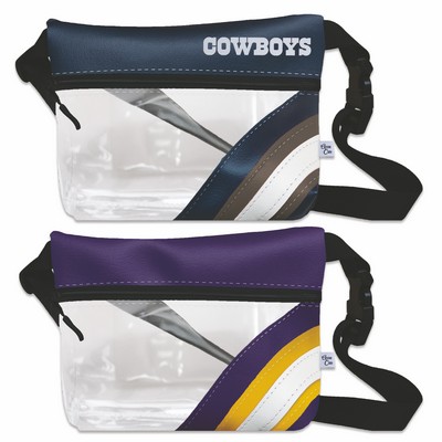 Stadium Approved & TSA Approved Clear Stripe Belt Bag Fanny Pack - UV Printed Vinyl