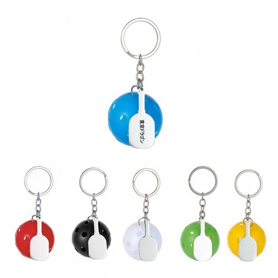 26-Hole Pickleball Keychain with Steel Racket