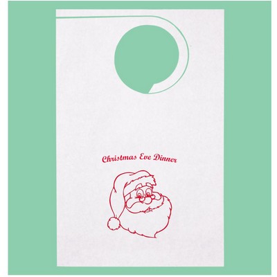 Stock "Christmas Eve" Design Poly Backed Paper Bibs w/Ties Minimum 25 bibs