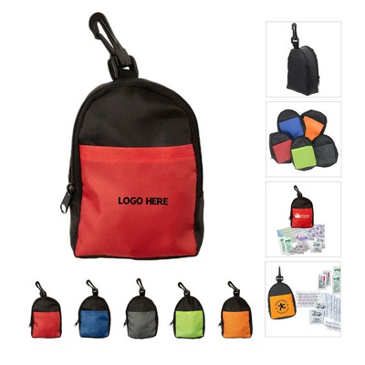 Compact First Aid Kit with Carabiner