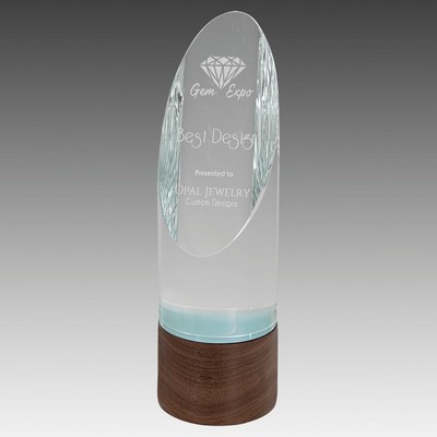 Cylinder Sierra Glass with Walnut Base