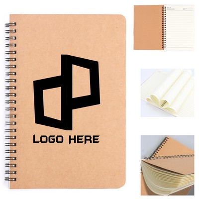 Kraft Cover Spiral Notebooks W/ 50 Sheets