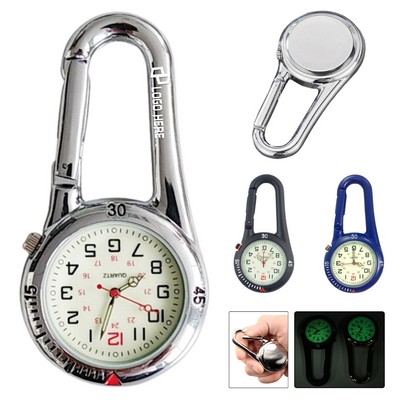 Luminous Pocket Watch W/ Carabiner