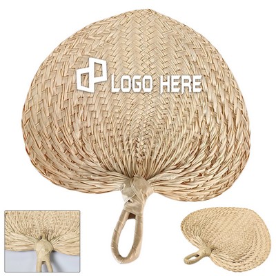 Palm Leaves Rattan Fan