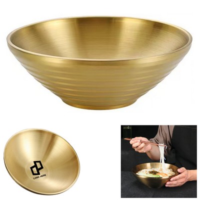 11.81" 304 Golden Stainless Steel Noodles Food Bowl