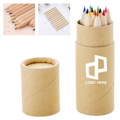 12 Short Barrels Of Colored Pencils