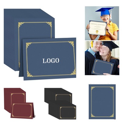 Gold Foil Border Document Award Covers Certificate Folder