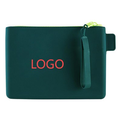 Silicone Multipurpose Zipper Travel Storage Pouch With Hand Strap