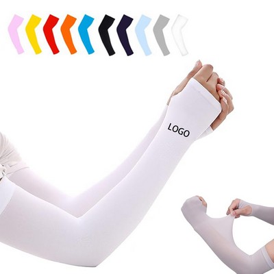 Uv Protection Unisex Arm Cooling Sleeves W/Thumb Loop