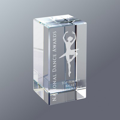 Clear Crystal Block Award, Small (2"x4")