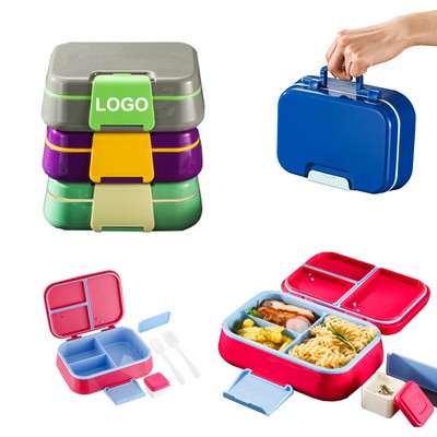 Custom Leak Proof 3 or 4 Compartments Bento Lunch Box w/Fork & Spoon