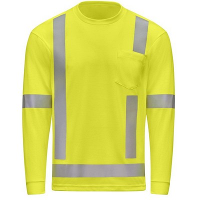 Red Kap Hi-Visibility Long Sleeve Performance Core Tee, Type R, Class 3