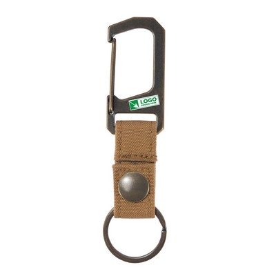 Belt Loop Key Ring Holder with Self-Locking Metal Gate Clip