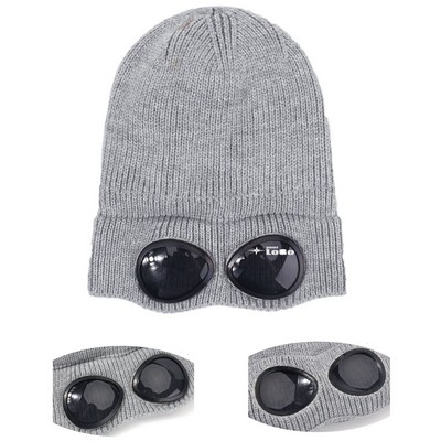 Unisex Adult Fleece-Lined Knit Hat With Goggles