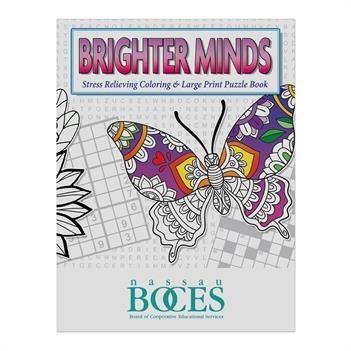 Brighter Minds Large Print Stress Relieving Coloring Book Combo