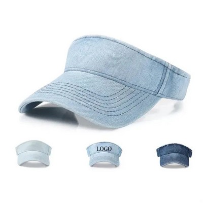 Sports Denim Cotton Twill Sun Visor Hats