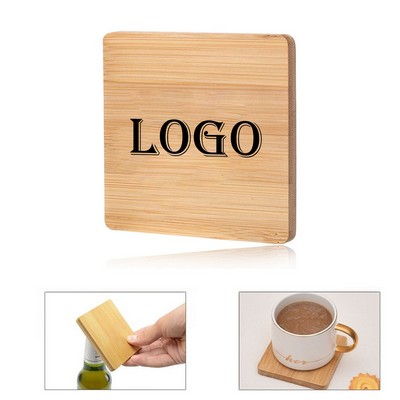 2 In1 Bamboo Bottle Opener Coaster