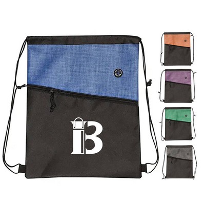 Heathered Non-Woven Drawstring Backpack