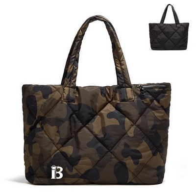 Women's Casual Large Capacity Camouflage Padded Tote Bag