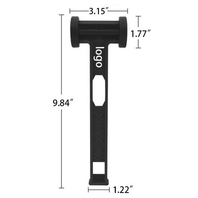 Ultralight Portable PE Plastic Tent Peg Hammer Camping Tool 3 3/20" x 9 4/5"