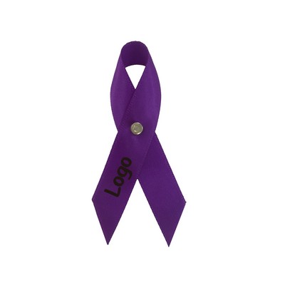 Premium Purple Satin Awareness Ribbon with Secure Lapel Pin – Cause & Support Symbol
