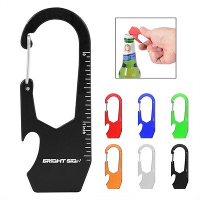 1.5" Aluminum Ruler Carabiner Bottle Opener