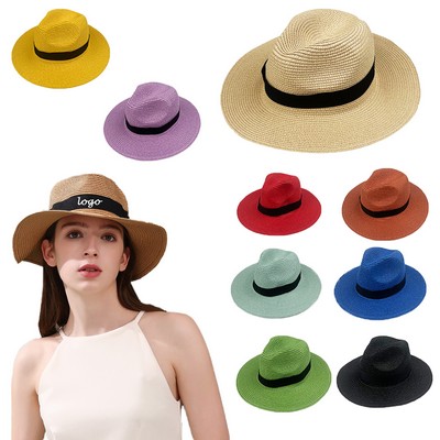 Summer Wide Brim Straw Roll up Hat