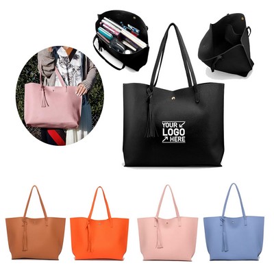 Custom PU Leather Tote Shoulder Bag Ladies HandBags
