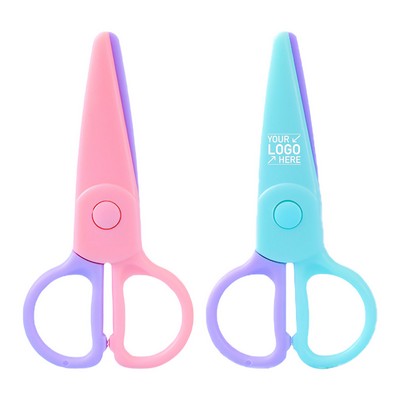 Kids' Safety Scissor Plastic Blunt-Tip Training Scissor for Preschool Craft and School Use