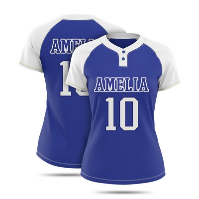 Women's Birdseye Mesh 2 Button Baseball Jersey 160 GSM