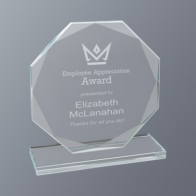 Clear Glass Award Series, Octagon, Small (5-1/2"x 6"H)
